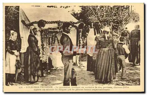 Cartes postales Locronan Grande Tromenie Folklore Costume La procession