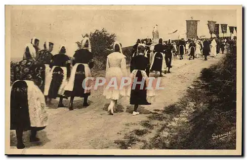 Ansichtskarte AK Locronan La Tromenie Folklore Costume