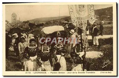 Ansichtskarte AK Locronan Grand Breton Jour de la Tromenie Folklore Costume