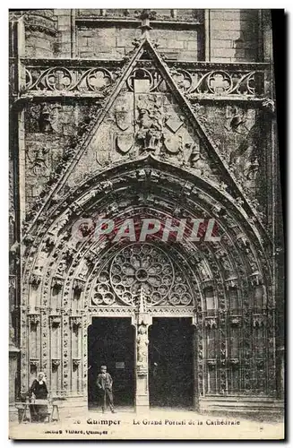 Cartes postales Quimper Le Grand portail de la cathedrale