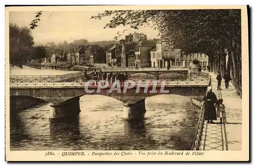 Cartes postales Quimper Perspective des quais Vue prise du boulevard de l Odet