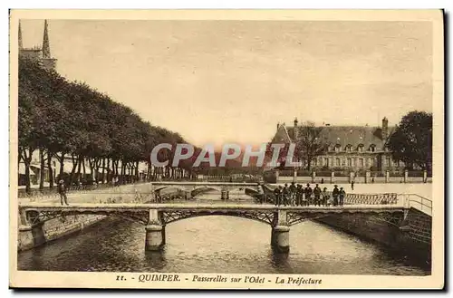 Ansichtskarte AK Quimper Passerelles sur L Odet La Prefecture