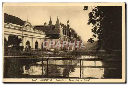 Ansichtskarte AK Quimper Prefecture Passerelles Sur L Odel