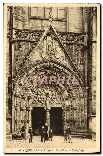 Cartes postales Quimper Le Grand Portail de la Cathedrale