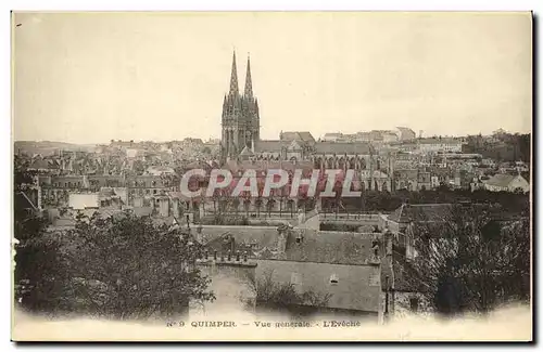 Cartes postales Quimper Vue generale L Eveche