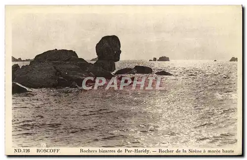 Ansichtskarte AK Roscoff Rochers bizarres de per Haridy Rocher de la Sirene a maree haute