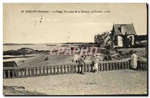 Cartes postales Roscoff La Plage Vue prise de la Terrassue de l lnstitut marin