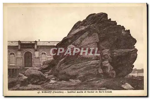 Cartes postales Roscoff Institut marin et Rocher de Rec h kreum