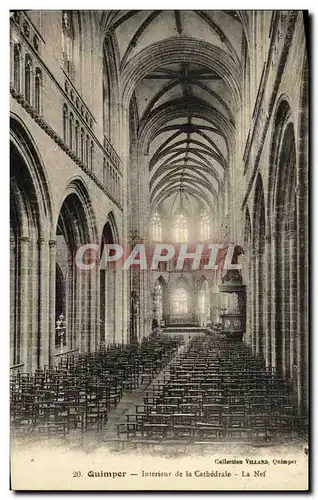 Cartes postales Quimper Interieur de la Cathedrale La Nef