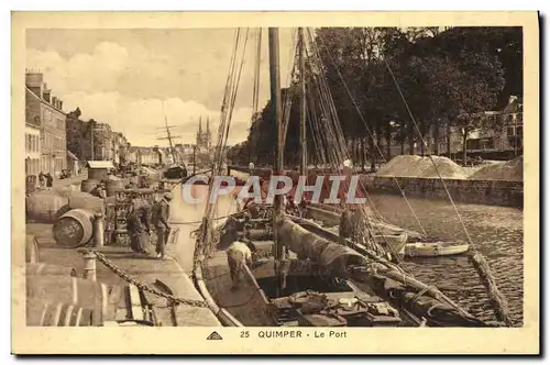 Ansichtskarte AK Quimper Le Port Bateau