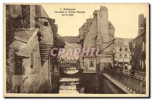 Ansichtskarte AK Quimper Tourelles et Vieilles Maisons sur le Steir