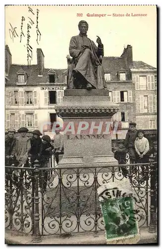 Ansichtskarte AK Quimper Statue de Laennec Enfants