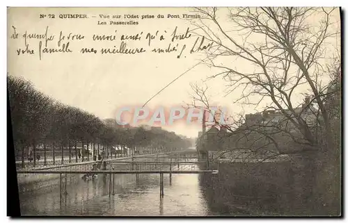 Ansichtskarte AK Quimper Vue sur L Odet Prise du Pont Firmin Les passerelles