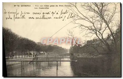 Cartes postales Quimper Vue sur L Odet Prise du Pont Firmin Les passerelles