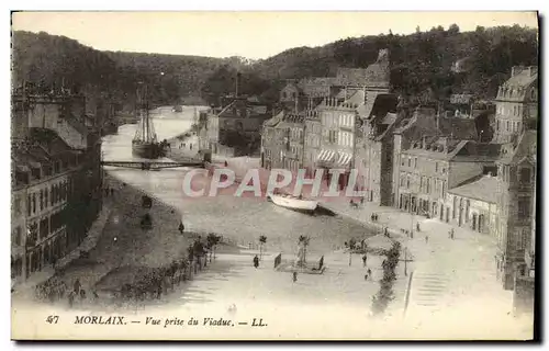 Ansichtskarte AK Morlaix Vue Prise du Viaduc Bateau Voilier