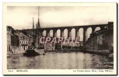 Ansichtskarte AK Morlaix Le Viaduc Bateau Voilier