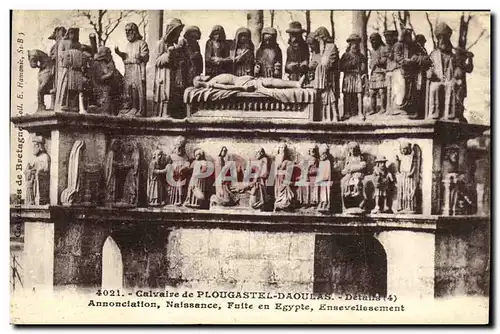 Cartes postales Plougastel Daoulas le Calvaire Annonciation Naissance Fuite en Egypte Ensevelissement