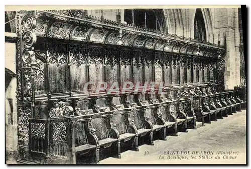 Ansichtskarte AK Saint Pol De Leon La Basilique les Stalles du Choeur