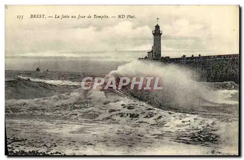 Ansichtskarte AK Brest La Jetee un Jour de Tempete