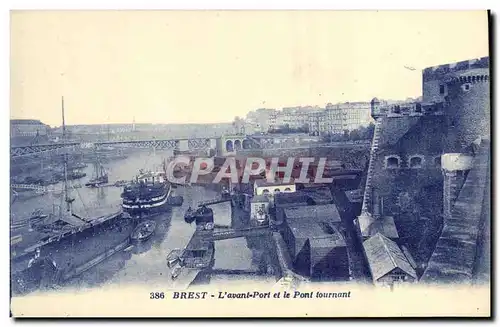 Cartes postales Brest L avant Port et le Pont tournant Bateau