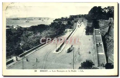 Cartes postales Brest Les Rampes er la Rade