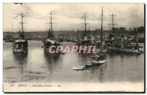 Ansichtskarte AK Brest Deuxieme Escadre Bateaux