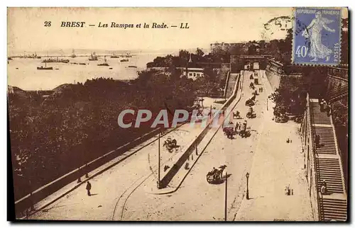 Cartes postales Brest Les Rampes et la Rade