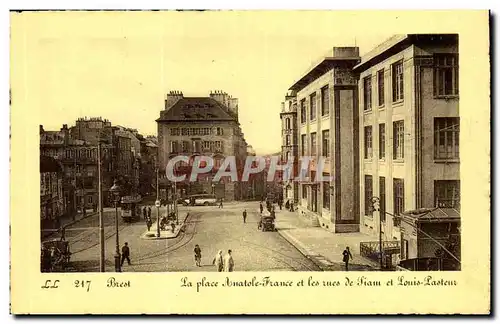 Ansichtskarte AK Brest La Place Anatole France et Les rues de Siam et Louis Pasteur