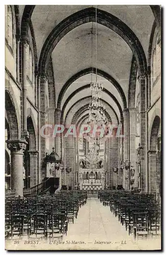 Ansichtskarte AK Brest L Eglise St Martin Interieur