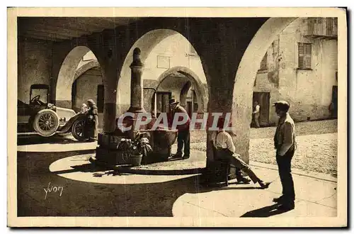 Cartes postales Sospel Arcades et Vieille Fontaine Automobile