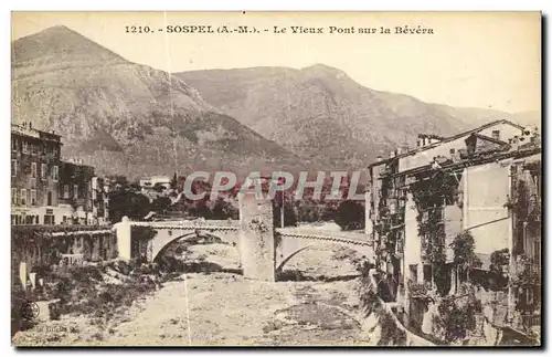 VINTAGE POSTCARD Sospel Seen Old Bridge On Berera