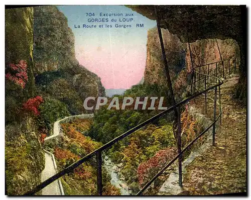 Cartes postales Gorges du Loup La Route et les Gorges