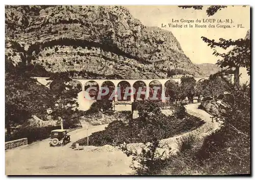 Ansichtskarte AK Les Gorges du Loup Le Viaduc et la Route des gorges