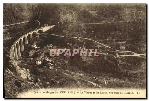 Ansichtskarte AK Les Gorges du Loup Le Viaduc et les routes Vue prise de Gourdon