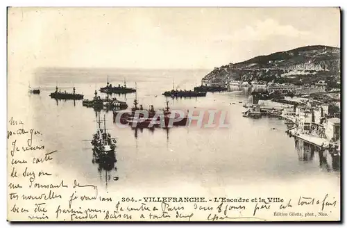 Ansichtskarte AK Villefranche L Escadre et la Ville Bateaux