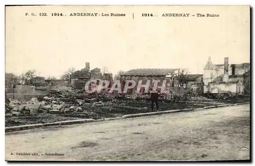 Cartes postales Andernay Les Ruines Militaria