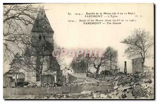 Cartes postales Faremont L Eglise Militaria