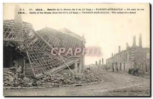 Ansichtskarte AK Pargny Sur Saulx Un Coin de rue Militaria