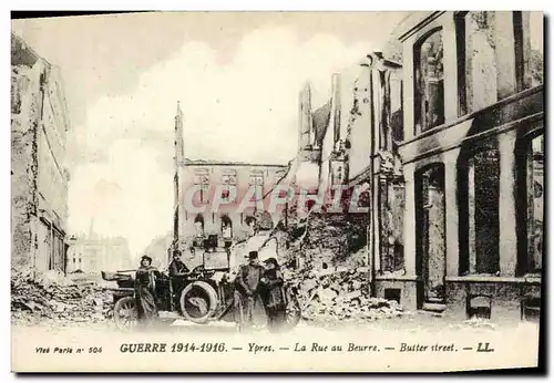 Ansichtskarte AK Guerre Ypres Le Rue au Beurre Militaria Automobile