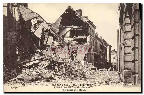 Cartes postales Ypres La Rue de Dixmude Militaria