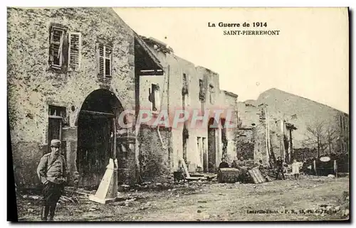 Cartes postales La Guerre de Saint Pierremont Militaria