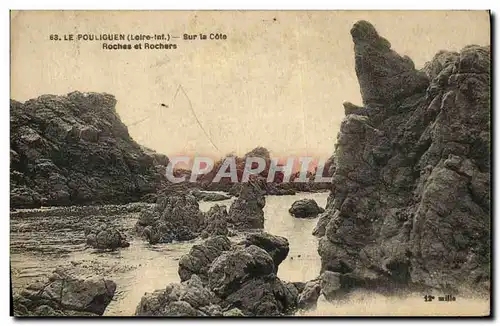 Cartes postales Le Pouliguen Sur la cote Roches et rochers