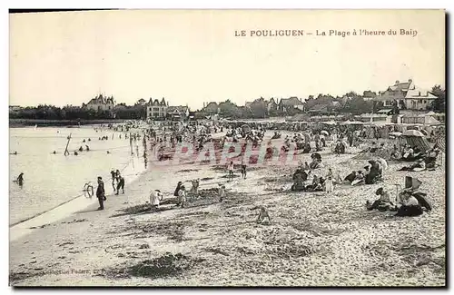 Ansichtskarte AK Le Pouliguen La Plage a L Heure du bain