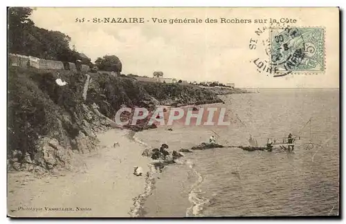 Cartes postales St Nazaire Vue Generale des rochers sur la cote Pecheur