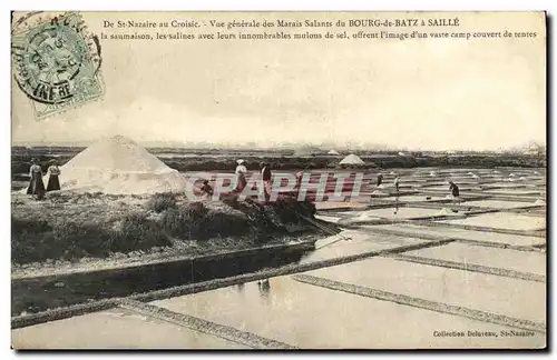 Cartes postales De Saint Nazaire au Croisic Vue generale des marais salants du Bourg de Batz a Saille