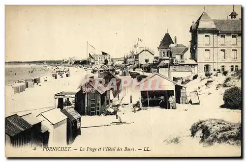 Cartes postales Pornichet La Plage et l Hotel des bains