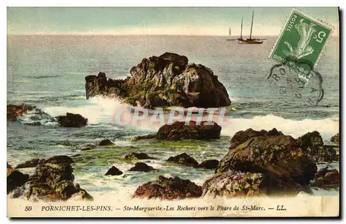 Cartes postales Pornichet les Pins Ste Marguerite les Rochers vers le Phare de St Marc