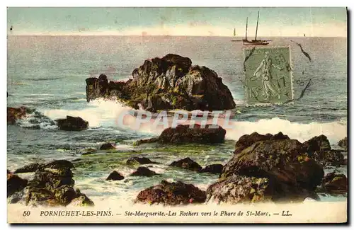 Cartes postales Pornichet les Pins Ste Marguerite les Rochers vers le Phare de St Marc