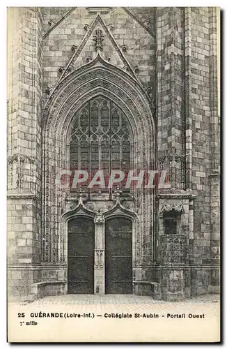 Cartes postales Guerande Collegiale St Aubin Portail Ouest