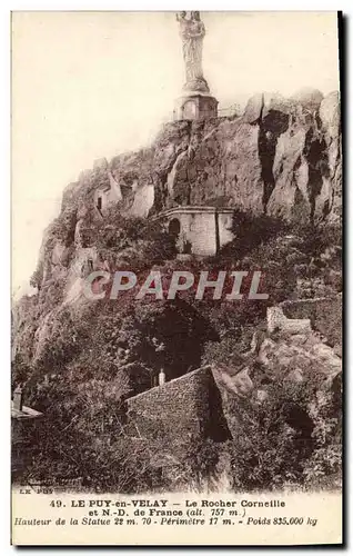 Cartes postales Le Puy en Velay Le rocher Corneille de Nd de France